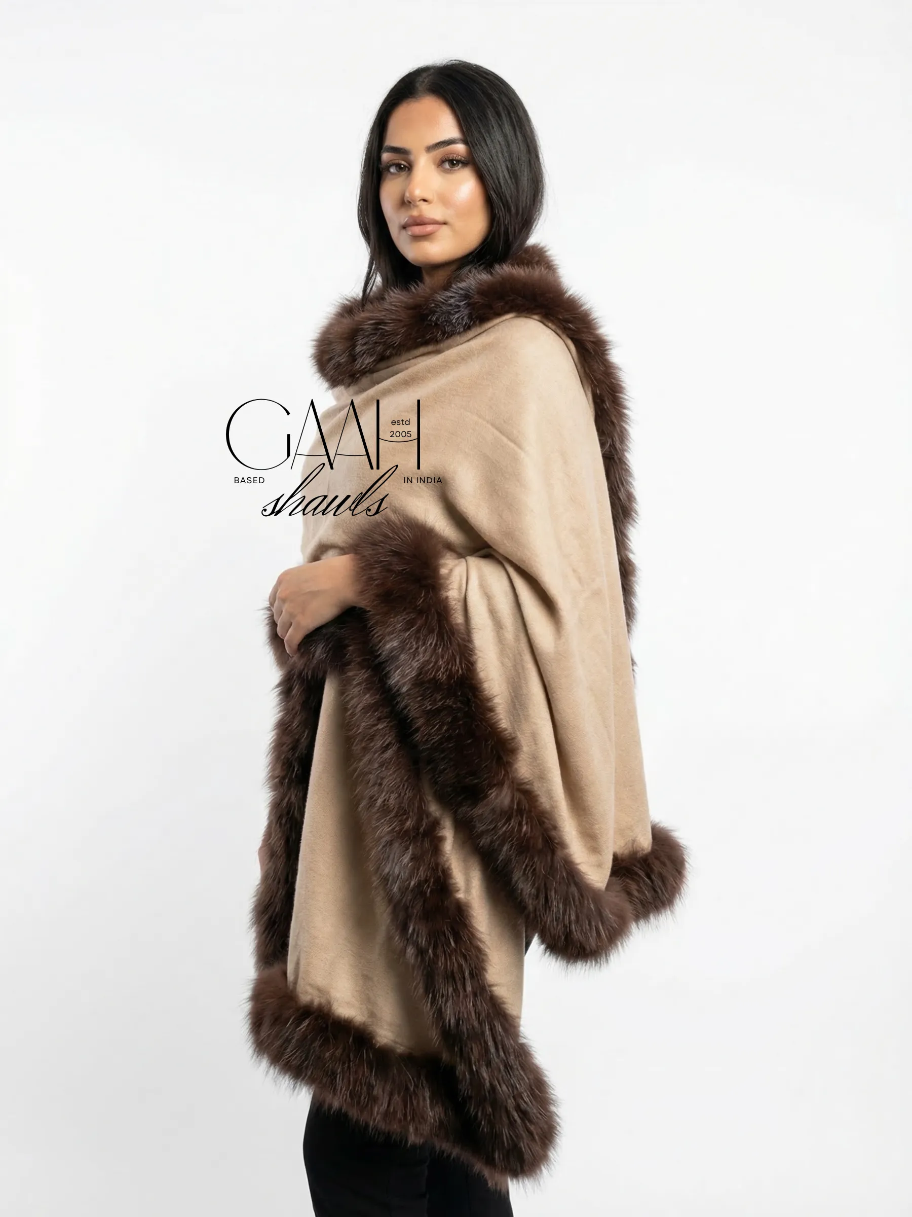 Plain Pashmina Fur Shawl Plain Pashmina Fur Shawl