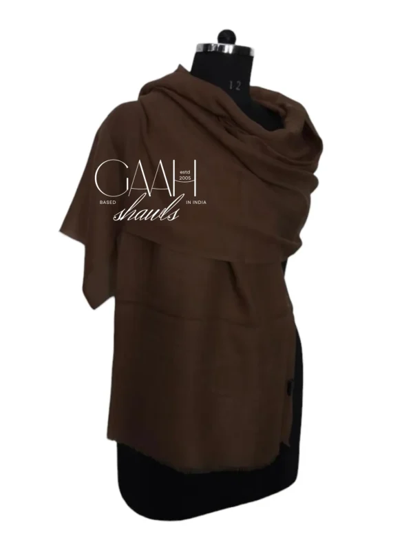 Pure Pashmina Plain Shawl In Natural Shades
