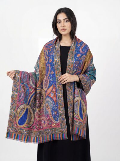 Women's Fine Wool Kalamkari Stole With Ary Work