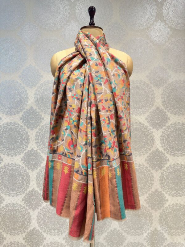 Kani Pashmina Shawl For Women With Multicolor Border
