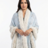 Pashmina Fur Shawl With Allover Lotus Crystal Design