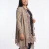 cashmere knitted women's shrug with border french lace (free size)