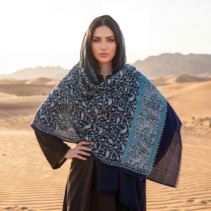Pashmina Shawl with Intricate Aari Paisley Embroidery