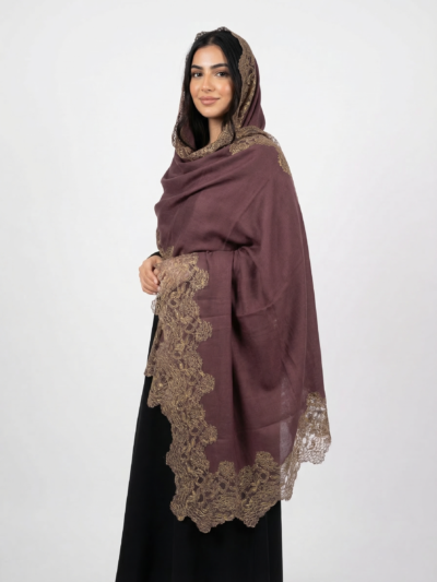 Pashmina Shawl With French Lace