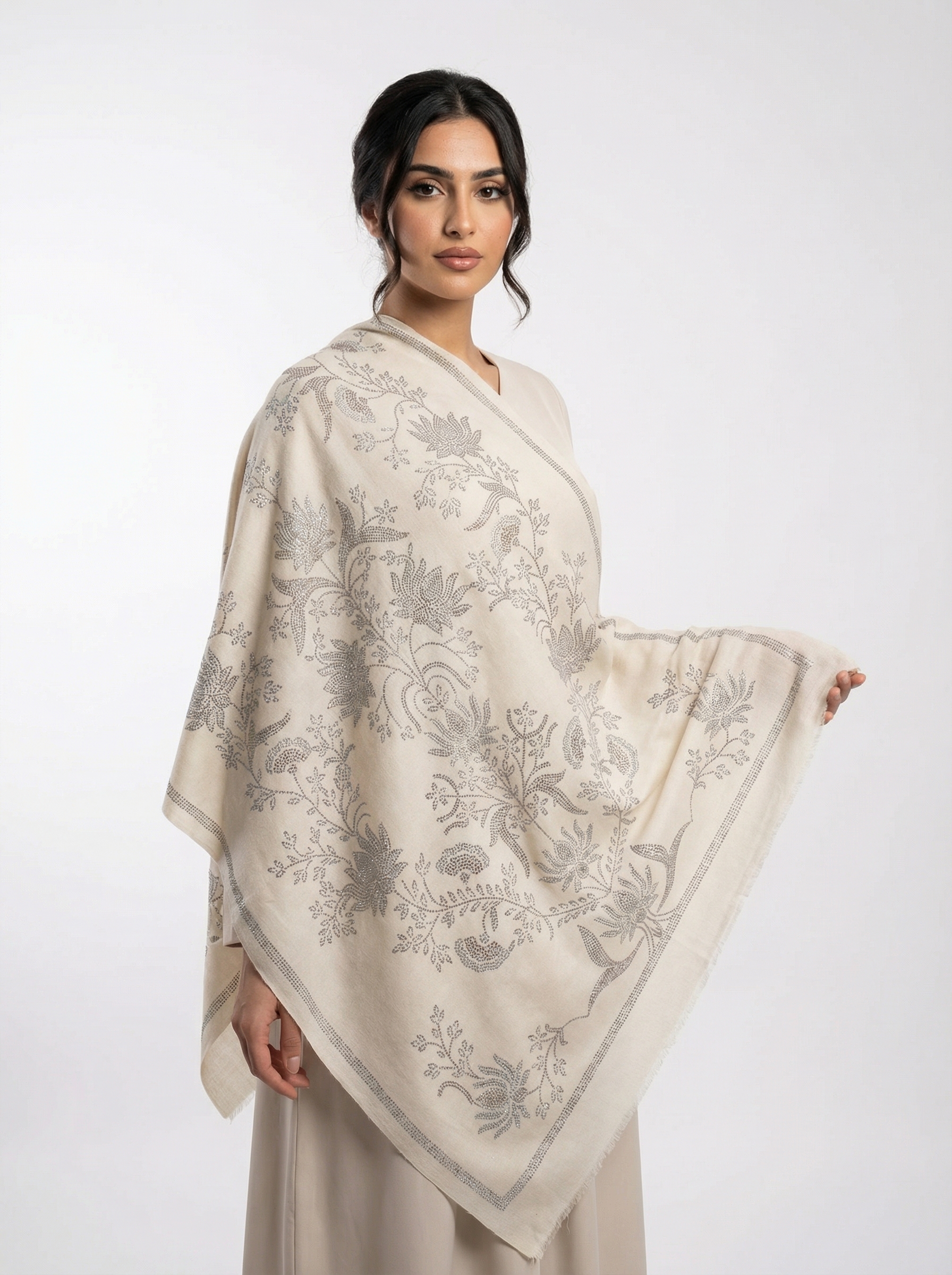 Pashmina Shawl With Swarovski Embellishments All-Over