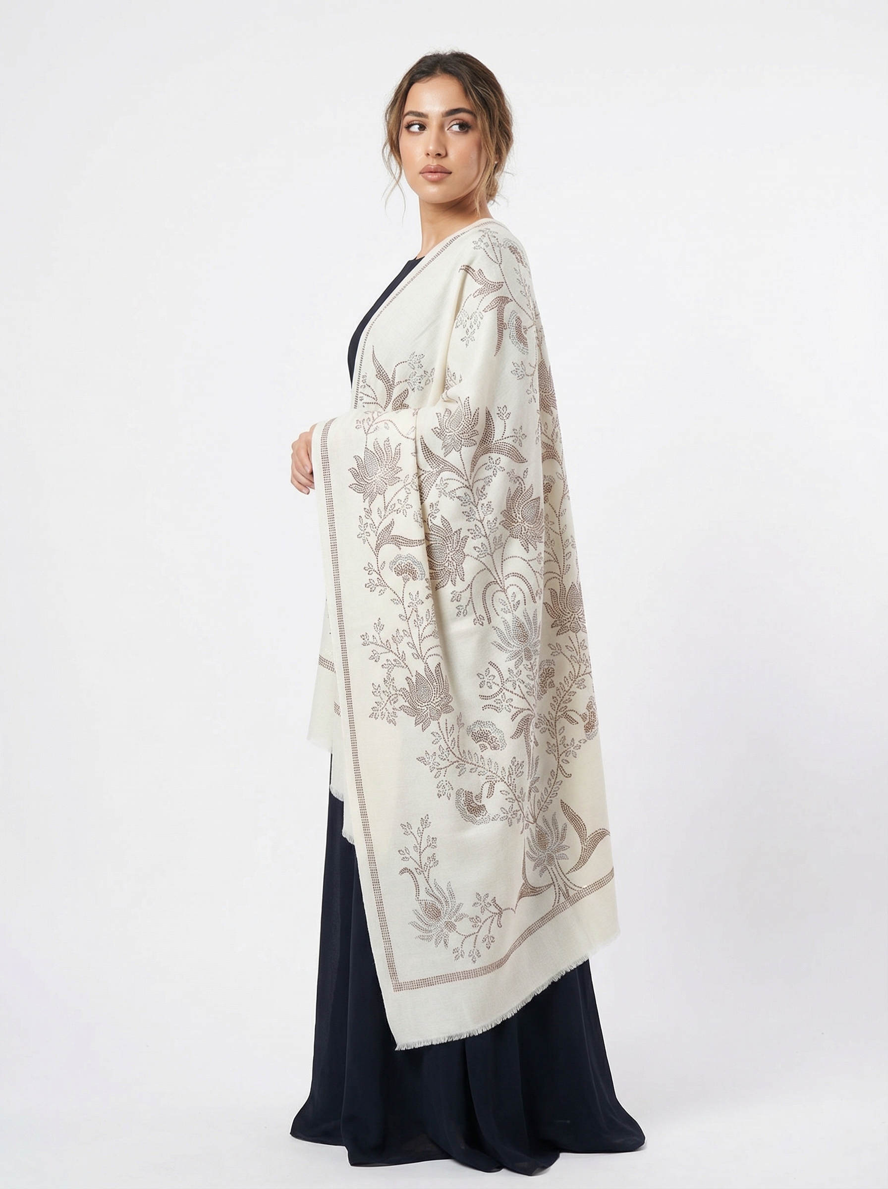 pashmina shawl with swarovski embellishments all over