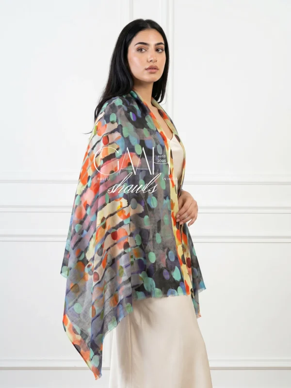 Multicolored Digitally Printed Cashmere Shawl