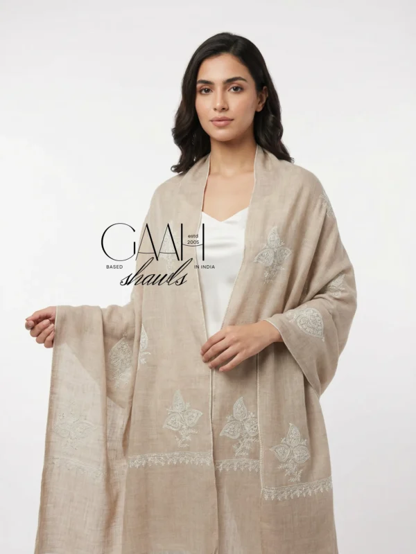 Kashmiri Hand Embroidery Pure Pashmina Shawl