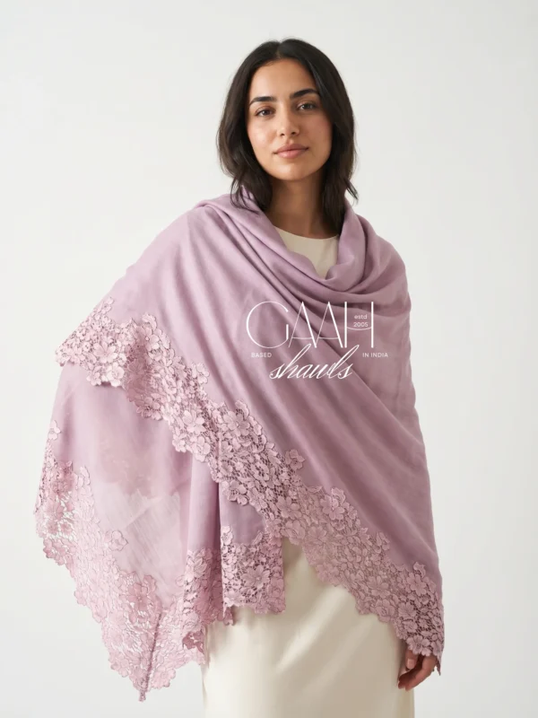 Pashmina Lace Shawl With Four Side Lace