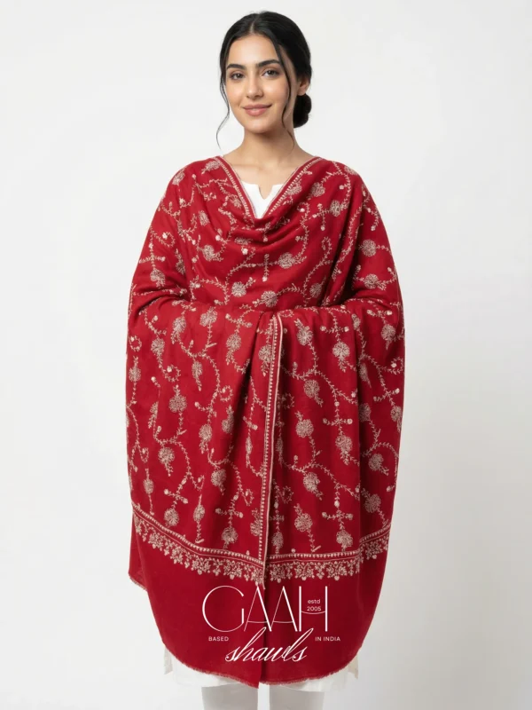 Kashmiri Hand Embroidery Pure Pashmina Shawl