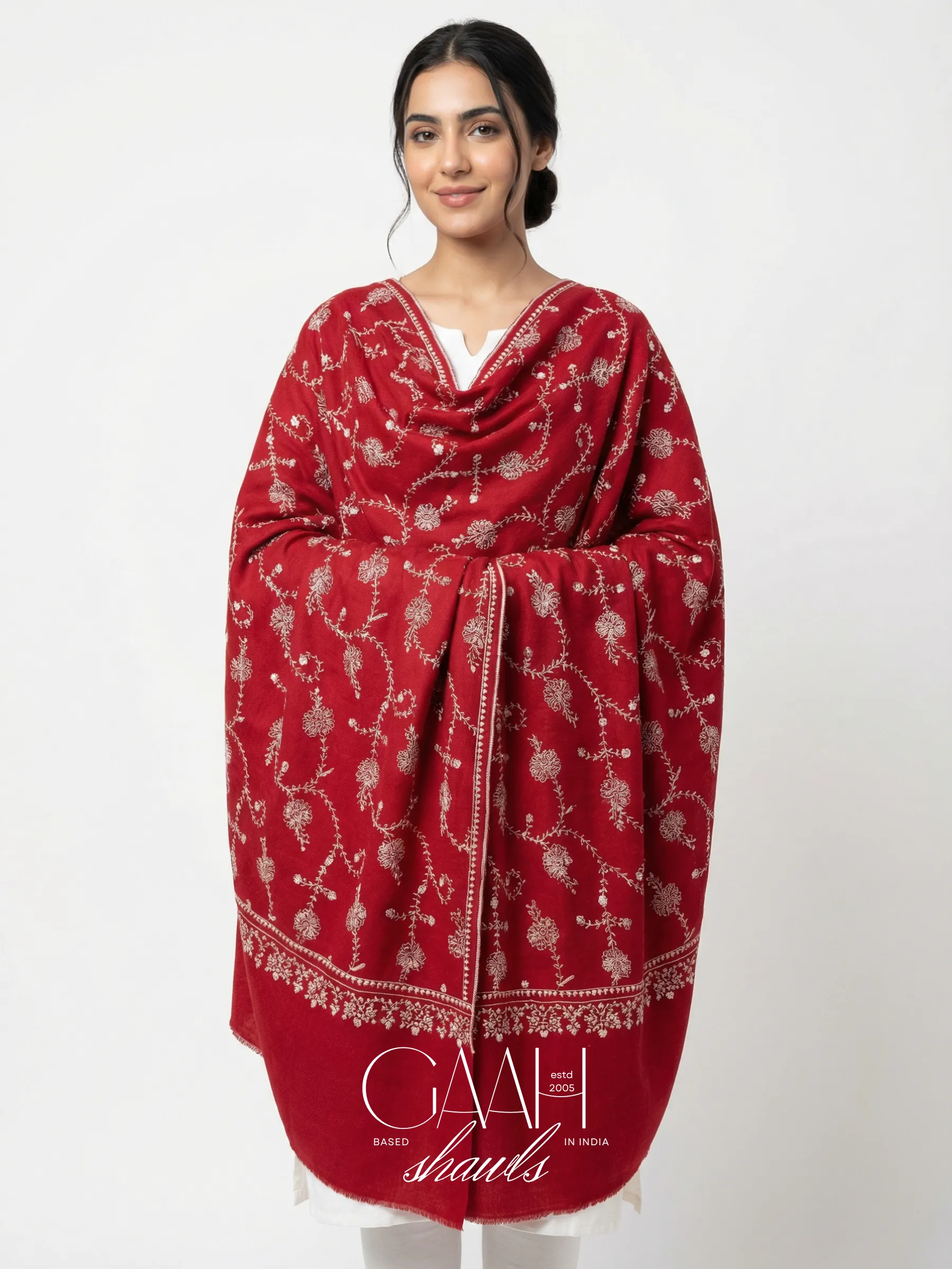 Kashmiri Hand Embroidery Pure Pashmina Shawl Kashmiri Hand Embroidery Pure Pashmina Shawl