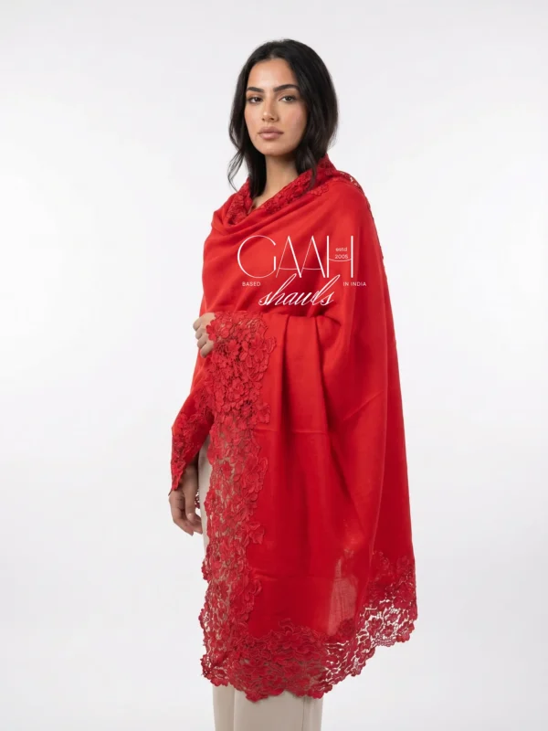 Pashmina Lace Shawl With Four Side Lace