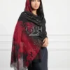 Midnight Ruby Ombre Swarovski Lace Pashmina Shawl
