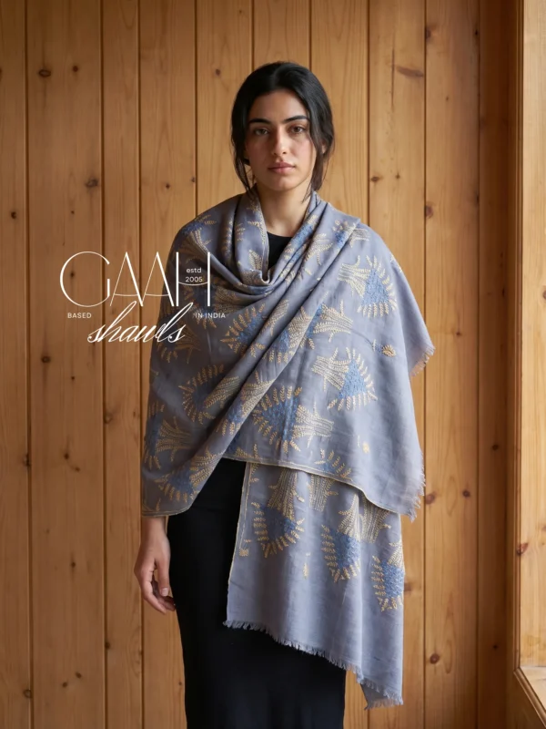 Sage Heritage Sozni Pashmina Shawl