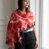 Pashmina Ombre Swarovski Shawl With Lace Border Pashmina Ombre Swarovski Shawl With Lace Border