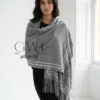 Cashmere Swarovski Shawl With Suede Fringes