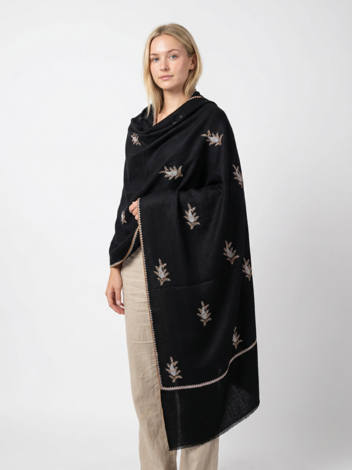 100% Pure Pashmina Sozni Shawl