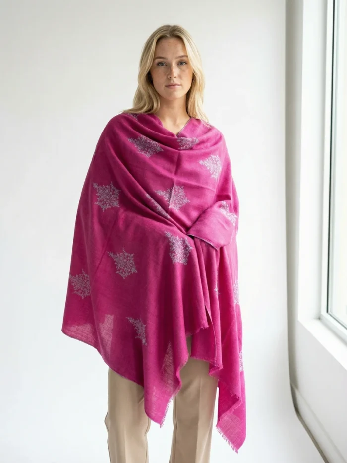 Pure Pashmina Sozni Embroidered Shawl