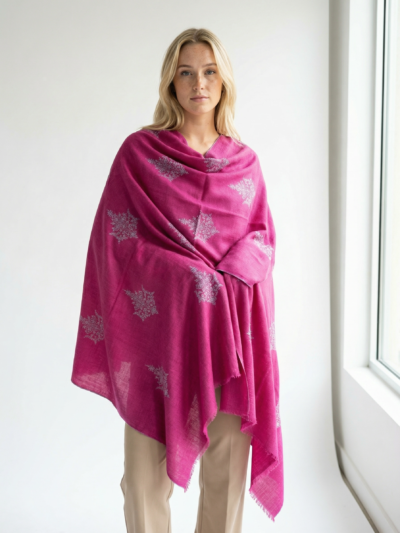 Pure Pashmina Sozni Embroidered Shawl