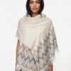 Swarovski Chevron Pashmina Shawl with Feather Trim