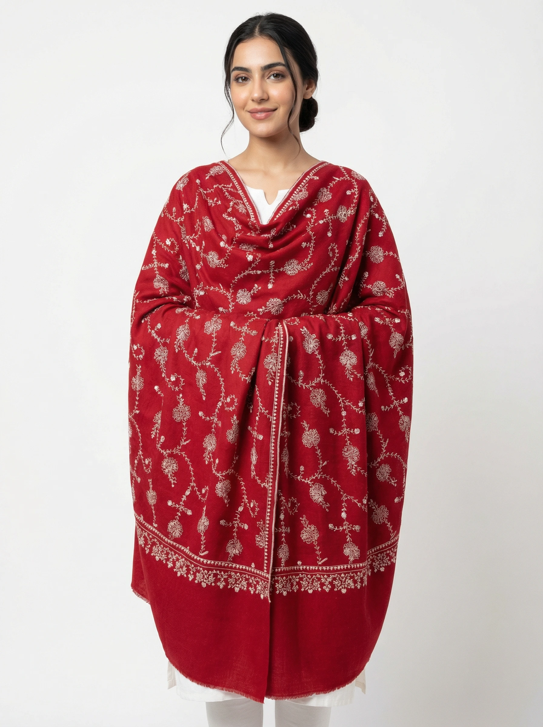Kashmiri Hand Embroidery Pure Pashmina Shawl