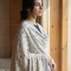 Ivory Sozni Heritage Pure Pashmina Shawl