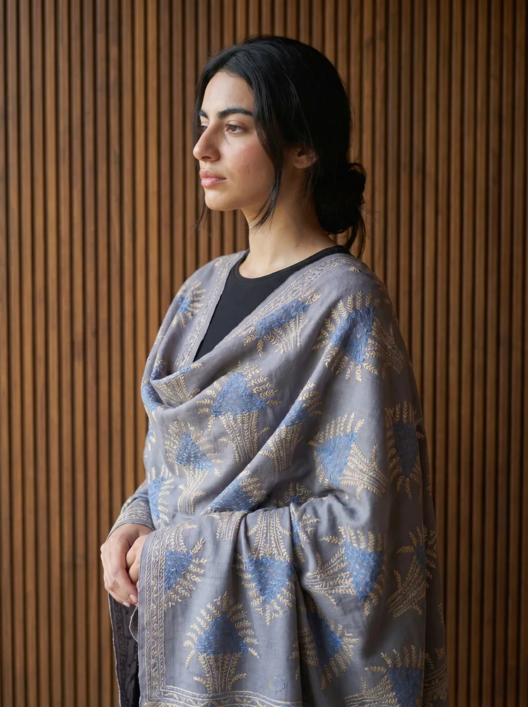 Sage Heritage Sozni Pashmina Shawl