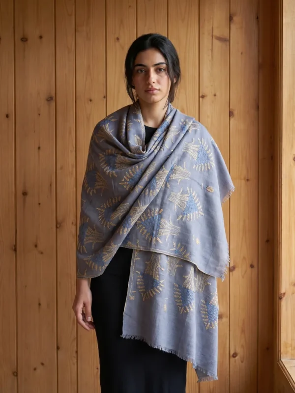 Sage Heritage Sozni Pashmina Shawl