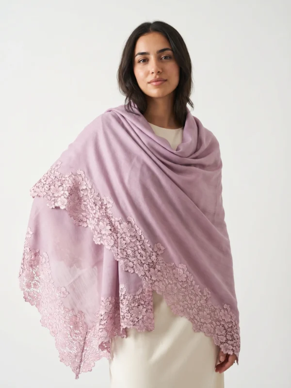 Pashmina Lace Shawl With Four Side Lace