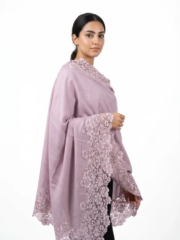 Pashmina Lace Shawl With Four Side Lace