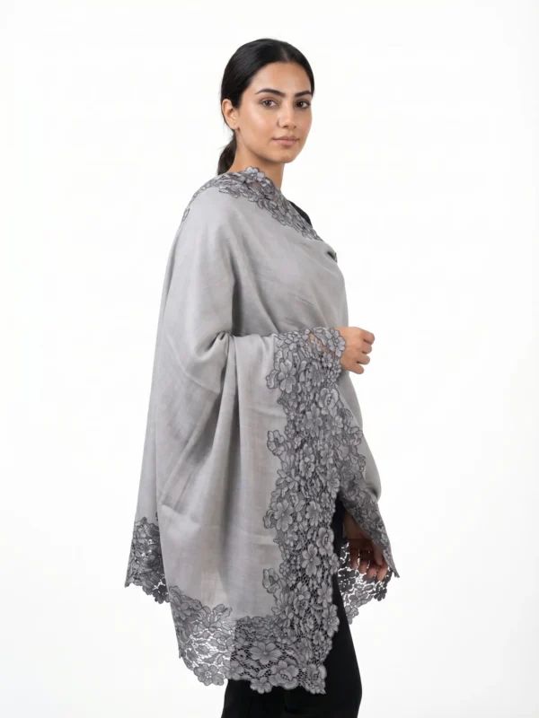 Pashmina Lace Shawl With Four Side Lace