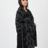 Midnight Black Pashmina Shawl with All-Over Floral Swarovski Midnight Black Pashmina Shawl with All-Over Floral Swarovski