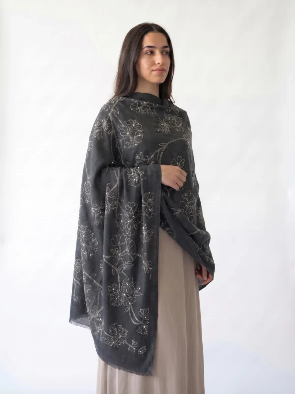 Pashmina Shawl With All-Over Swarovski Design