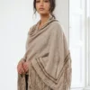 Cashmere Swarovski Shawl With Suede Fringes
