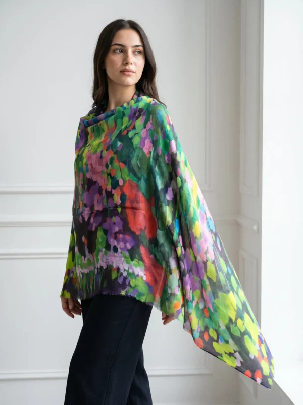 Multicolored Digital Printed Cashmere Shawl