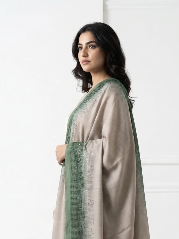 Pashmina Ombre Shawl With Pixel Fade Swarovski Design