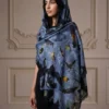 Artistic Print Swarovski Lace Pashmina Shawl