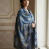 Pashmina Ombre Shawl With Swarovski and Lace Border