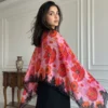 Pashmina Ombre Swarovski Shawl With Lace Border