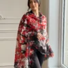 Pashmina Printed Lace Shawl With Swarovski
