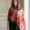Digital Print Swarovski Pashmina Lace Shawl