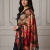 Digital Print Swarovski Pashmina Lace Shawl