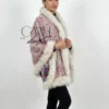 Kani Pashmina Shawl With Four Side Fur Trim
