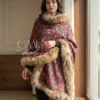 Kani Pashmina Shawl With Four Side Fur Trim