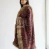 Kani Pashmina Shawl With Four Side Fur Trim