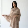 Floral Lace Pashmina Shawl – Nude Taupe