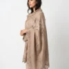 Floral Lace Pashmina Shawl – Nude Taupe