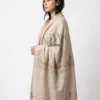 Pearl Beige Pashmina Shawl With Leaf Lace