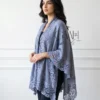Cashmere Knitted Cape With Lace