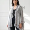Cashmere Knitted Cape With Lace